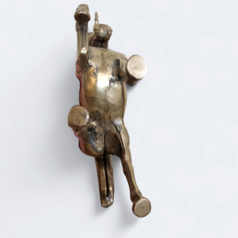 Vintage Solid Brass Unicorn Figurine 5" Mythical Horse Cottagecore Fantasy Decor - Picture 8 of 10